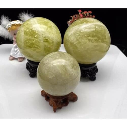 MOKAGY 100mm-110mm Yellow Crystal Sphere Natural Citrine Quartz Stone Ball Large Decoration Ornaments 1pc