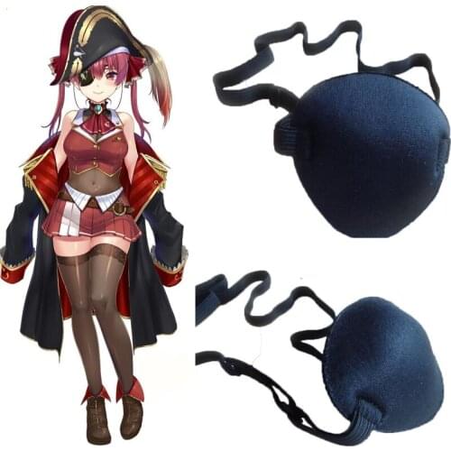 Hololive Vtuber Houshou Marine Cosplay Eye Patch Washable Adjustable Concave Pirate Eye Patch Halloween Costume Accessories