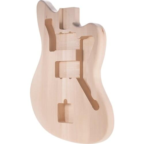 Muslady MZB-T DIY Electric Guitar Unfinished Body Guitar Barrel Blank Basswood Guitar Body Replacement Parts