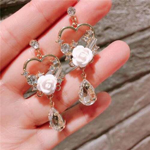 New Arrival Korean Crystal Trendy Zircon Butterfly Drop Earrings For Women Fashion Temperament Jewelry Accessories