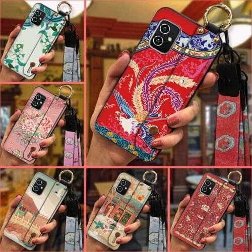 New Arrival Silicone Phone Case For Asus Zenfone 8/ZS590KS/2A007EU Fashion Design Lanyard Shockproof