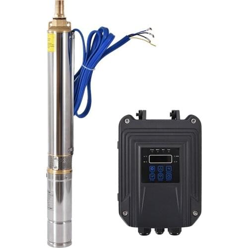 New Solar DC Photovoltaic Pump Deep Well Pump Stainless Steel Water Pump With Controller 3.2m3/h 48V 600W 65m 3FLD3.2-65-48-600