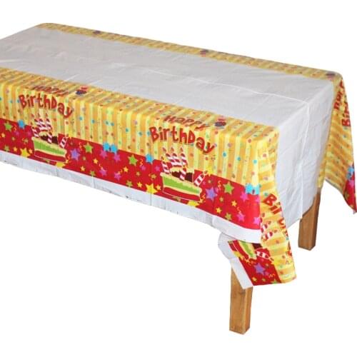 Disposable Plastic Table Cloth Happy Birthday TableCover Tablecloth Waterproof For Birthday Party Decoration 180*108cm