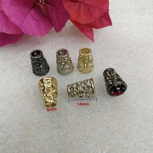 Wholesale 60pcs/lot metal zinc alloy bell stoppers cord ends lock nickle/black nickle/gold /free shipping STO-2017121502