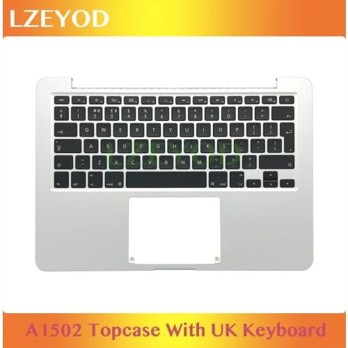 Original A1502 UK Keyboard Topcase For MacBook Retina Pro 13-inch A1502 Top Case Palmrest UK Keyboard and Backlight Early 2015