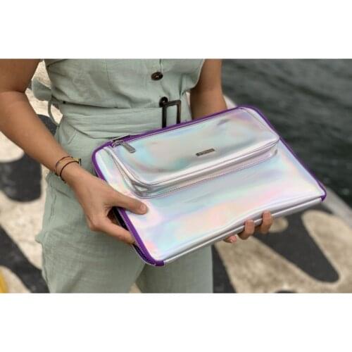 Executıve Purple Hologram Mid Laptop Bag