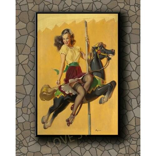 P137 Vintage Beautiful Pin-up Girl Classic Picture 260 Silk Fabric Poster Art Decor Indoor Painting Gift