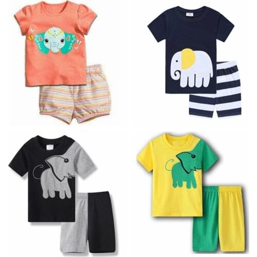Hot Sale Children Cartoon Pajamas Boys Elephant Pyjama Coton Bebe Kids Pijama Infantil Baby Home Wear Sleepwear Set