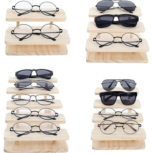 Assembleable Bamboo Sunglasses Stand Glasses Display Jewelry Holder Bracelet Watches Show Product