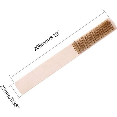 Copper Wire Brass Briste Wood Handle Wire Scratch Brush 208mm For Metal Cleaning For Home Improvement