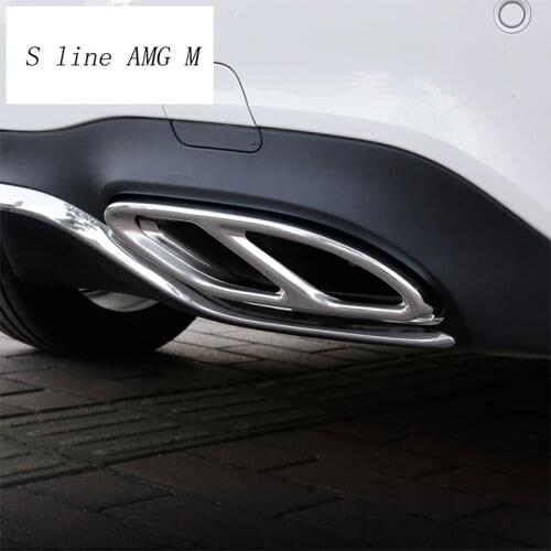 Car Styling Tail Throat Exhaust Pipe Decoration Cover Sitcker Trim For Mercedes Benz GLE W166 GLS X166 Interior Auto Accessories