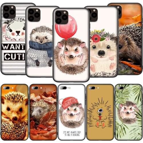T8 Cute Cartoon Hedgehog Silicone Soft Case for iPhone 12 Mini 11 Pro XS Max XR X 8 7 6 6S Plus 5 5S SE 2020