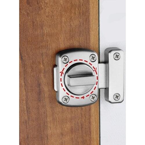 Zinc Alloy 180 Degree Rotate Door Bolt Universal Gate Latch Security Sliding Doors Lock Pin for Bathroom WC Furniture Cabinet
