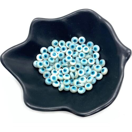 Pearl Shell Beads Handmade Jewelry Creation Evil White Eyes Jewelry Crafts Wholesale Necklace Bracelet Accessories Wholesale