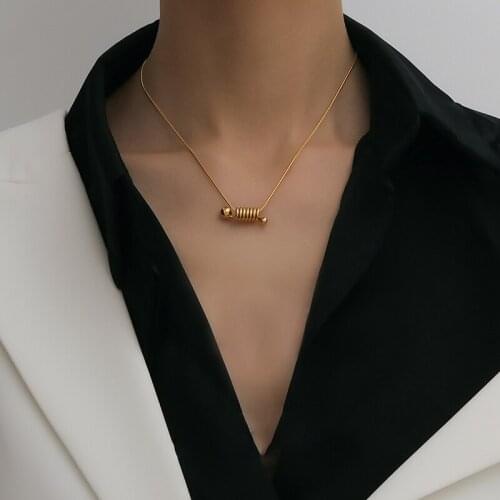 2021 New Popular Titanium Lock Charm Necklace for Women Vintage Hip Hop Stainless Stainless Steel Jewelry Korean Fashion