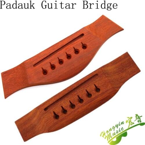 1Pc Guitar Parts Saddle Thru Guitar Bridge For Acoustic Guitar African padauk MT/TL style
