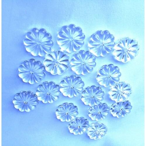 100pcs/lot , 20mm flower shape crystal glass beads chandelier parts lovely pendants decor birthday cake tree clear stones