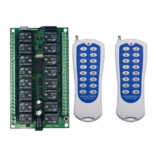 1000M Long Range DC12V 16CH Radio Controller RF Wireless Remote Control Switch System Transmitter+Receiver/lamp/ shutters