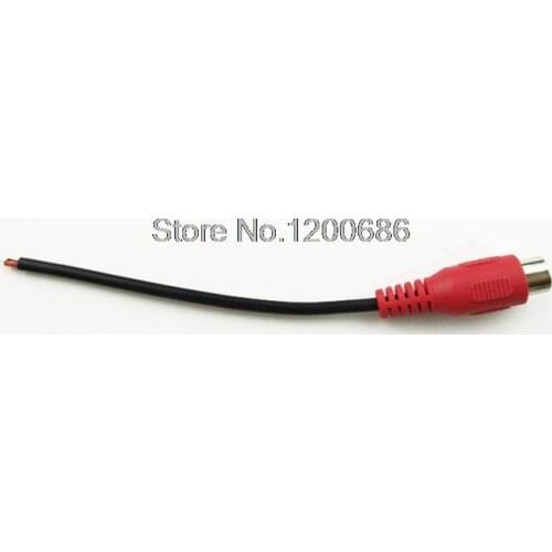 Car audio cable RCA single head red AV cable red pigtail RCA red female plug cable wire