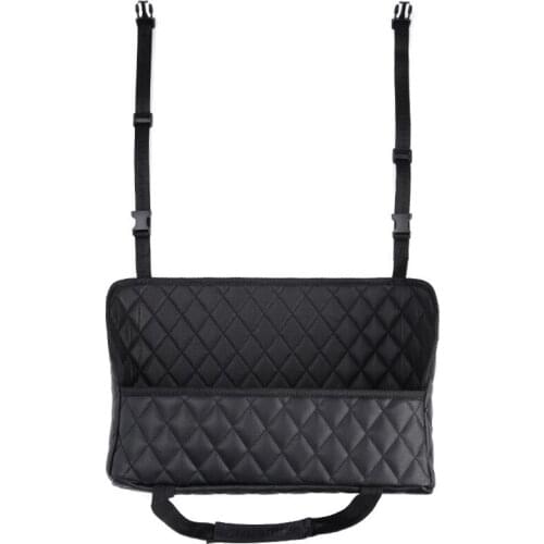 Car net pocket storage leather storage bag between two seats, car leather storage bag, car net pocket storage universal