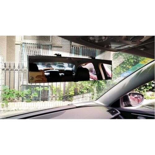 Car Clip On Panoramic Rearview Mirror Wide Angle Automotive Glass Mirror for Safer Reversing