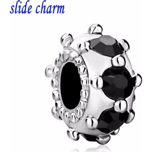 Free shipping Valentines Day gift crystal mosaic black love you black eyes DIY charm beads fit Pandora charm bracelets