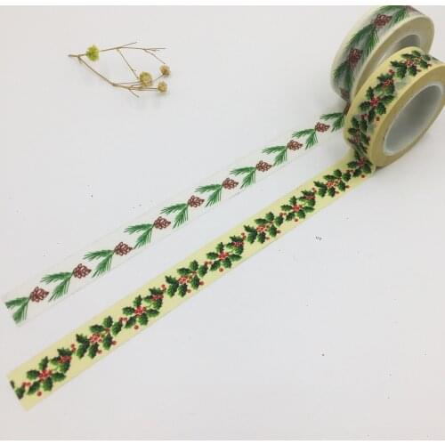 Free Shipping 15mm*10m high quality washi tape/Beautiful Christmas Tree Branch masking japan washi tape