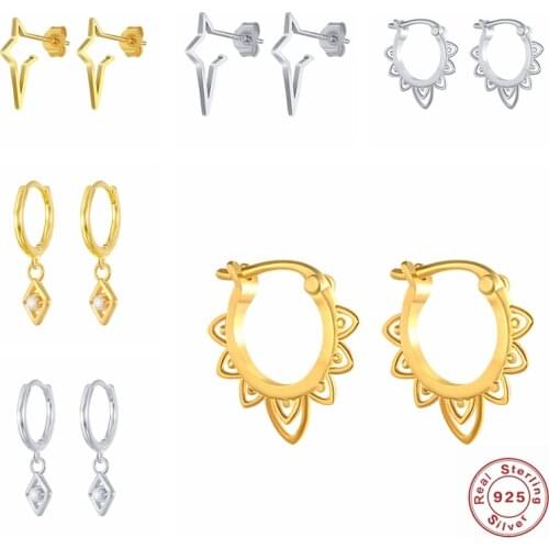 Big Star Earrings Punk Stud Earring Fashion 925 sterling silver Earrings for Women Everyday Jewelry Party Gift Oorbellen A30