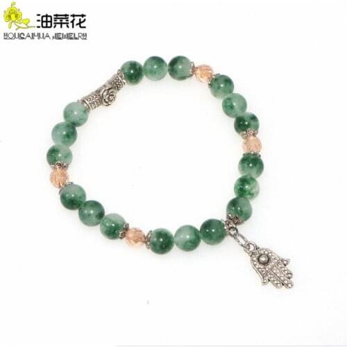 Natural Stone Crystals Bracelet Emeralds Tourmalines Opal 6-color Alloy Pendant Woman Girl Child Yoga Christmas Gift Accessories