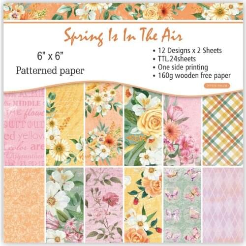 6‘’ 12sheet Spring Flowers Scrapbooking Pads Paper DIY Photo Album Background Paper Card Making Origami Art Scrabook Paper Craft