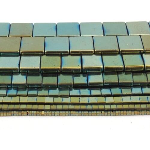 2/3/4/6/10mm Natural Hematite Green Cube Shape Smooth Loose Stone Beads For DIY Necklace Bracelets Jewelry Making Strand 15"