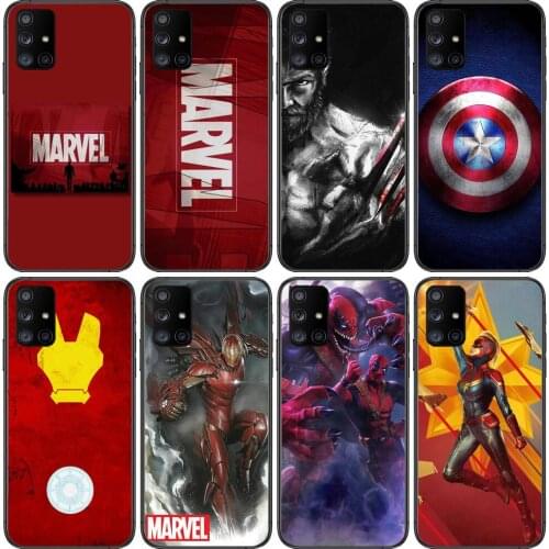 Marvel Phone Case Hull For Samsung Galaxy A50 A51 A20 A71 A70 A40 A30 A31 A80 E 5G S Black Shell Art Cell Cove