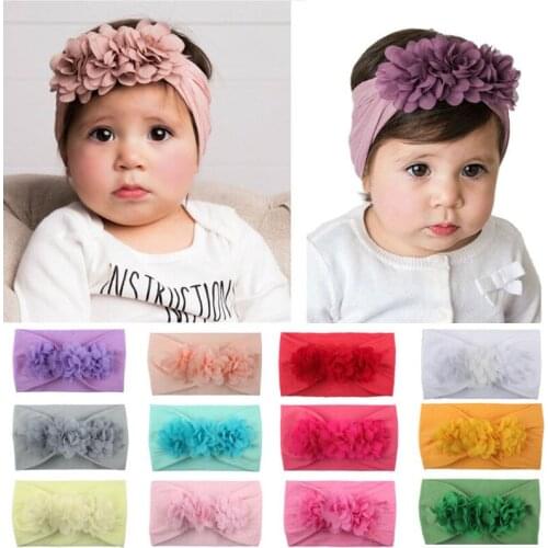 Baby Girl Kids Toddler Lace Flower Headband Hair Bow Band Accessories Headwear