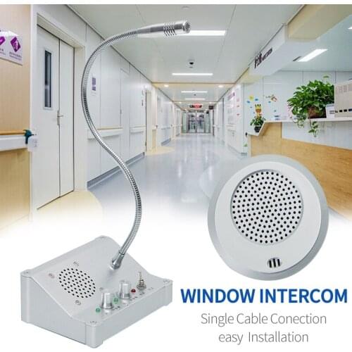 Abbree Dual Way Window Intercom System Bank Counter Interphone For Restaurant Hosptial Bank Pharmacy Dining Hall Voice System