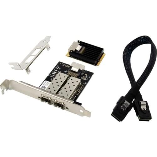 Dual Port MINI PCIE LAN CARD 2 PORT SFP 1000m Server Network Adapter Chip INTEL 350AM2 Mpcie Gigabit Ethernet 10/100/1000Mbps