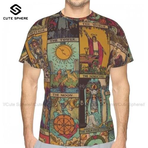 Tarot T Shirt Cute Polyester Basic T-Shirt Short Sleeve Print Tee Shirt Plus size Male