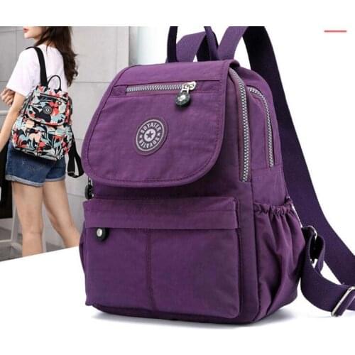 Hot Sale New Womens Casual Nylon High Capacity Backpack Fashion Zipper Double Shoulder Bags Light Outdoor Travel Backpack