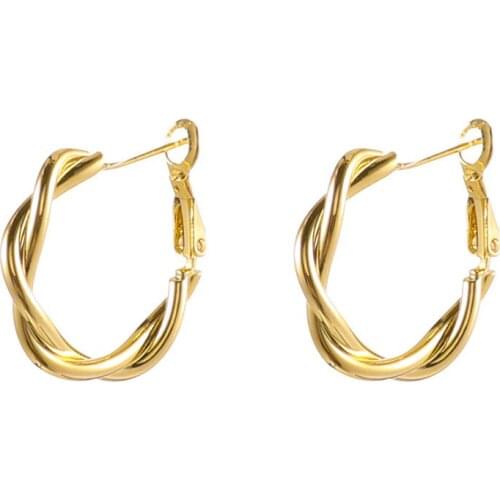 Fashion Geometric Twist Earrings, Retro Style Metal C-Shaped Earrings, Personalized Wild Earrings, Jewelry Gifts