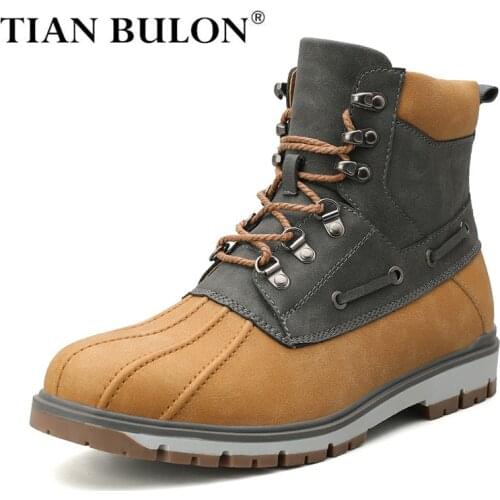 Winter Mens Boots Plush Super Warm Snow Boots Lace-UP Men Ankle Boots Outdoor Waterproof Mens Motorcycle Boots Plus Size 38-47