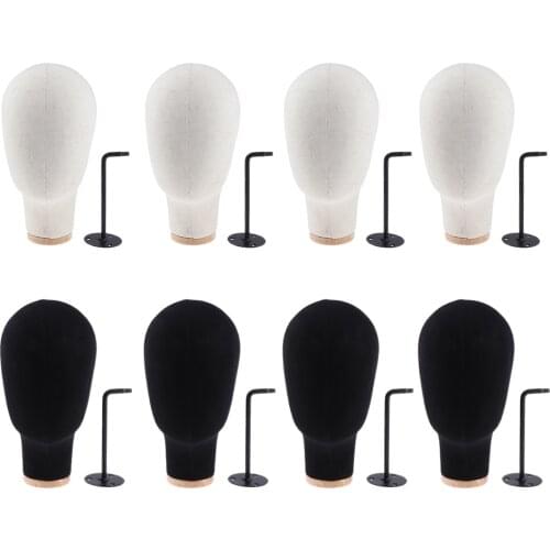 8Pcs Wall Mounted Mannequin Head Hair Wigs Cap Making Display Canvas Mannequin Head Hat Cap Holder Display Manikin Head for Wigs