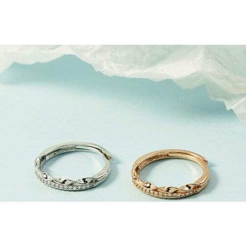 2021 Koreas New Twist Zirconia Wedding Rings For Women Fashion Simple Versatile Open Adjustable Ring Elegant Ladies' Jewelry