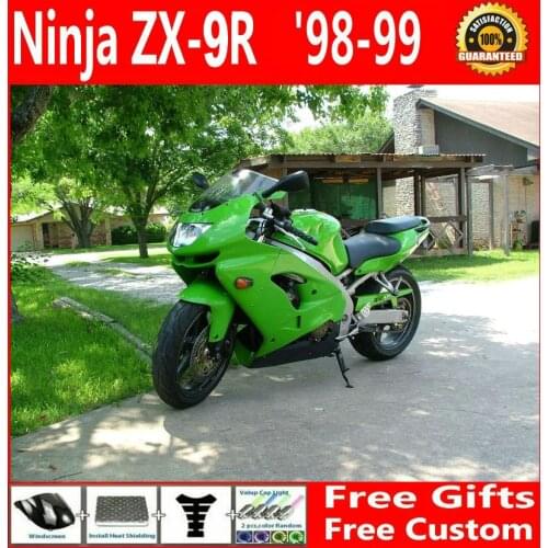 New hot molding fairing kit for Kawasaki ninja ZX9R 1998 1999 green black fairings set ZX9R 98 99 PL39