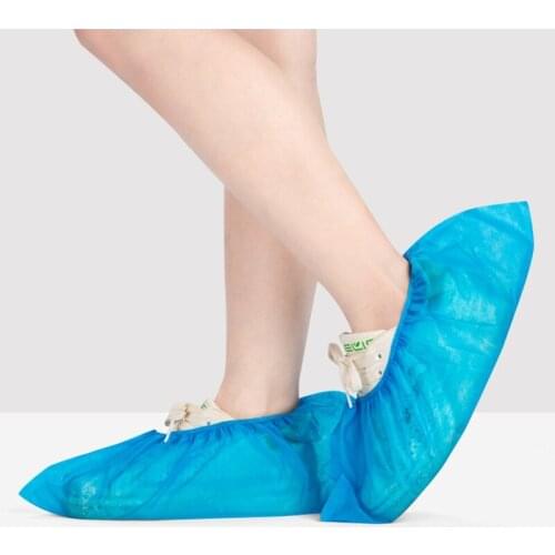 100Pcs/Pack Disposable Shoe Cover Plastic Thick Outdoor Rainy Day Carpet Cleaning Blue waterproof shoe covers home