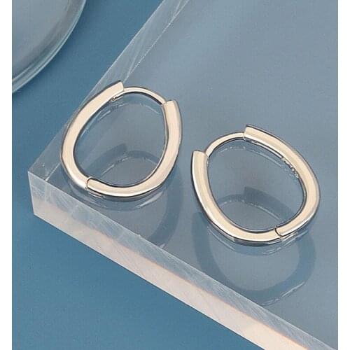 Simple Letter U Hoop Earrings For Women Silver Color Fashion Jewelry Geometric Earring Female Vintage Accessories KOFSAC