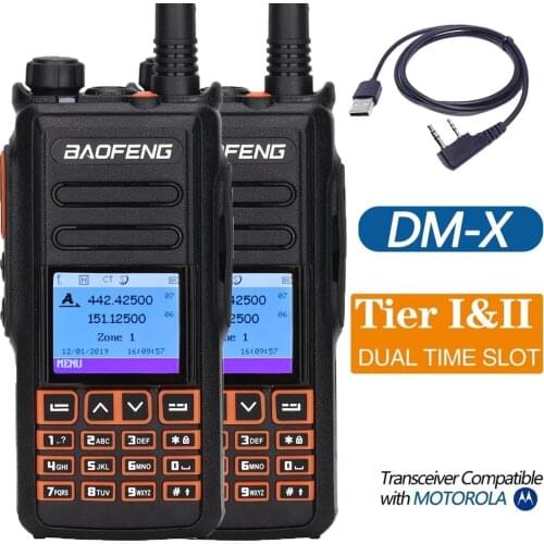2pcs Baofeng DM-X GPS Walkie Talkie Dual Time Slot DMR Digital/Analog DMR Repeater Upgrade of DM-1702 Ham Portable Radio