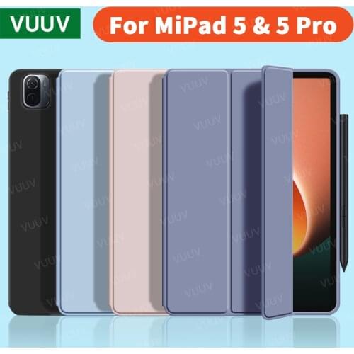 For Xiaomi mi pad 5 Case With Auto Wake up / Sleep Silicone Cover Funda For Xiaomi mi pad 5 pro Case Support Magnetic Charging