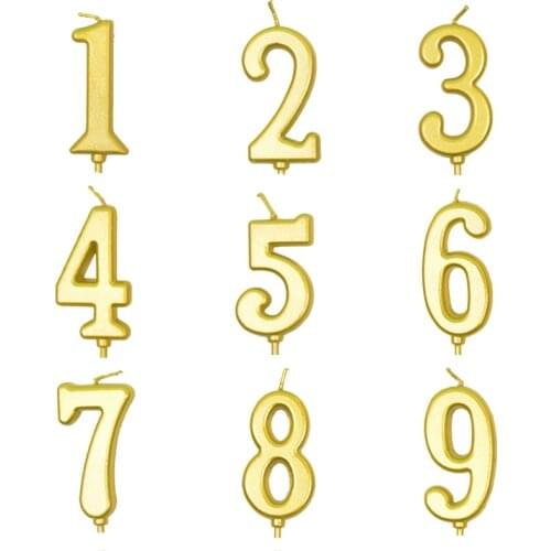 Number Birthday Candles 1 2 3 4 5 6 7 8 9 0 Gold Sliver Kids Birthday Candles For Cake Party Supplies Decoration Cake Candles
