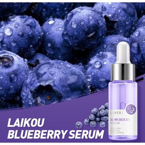 LAIKOU Blueberry Anti Wrinkles Facial Serum Brighten Skin Tone Hydrating Repair Damaged Skin Whitening Remove Spots Skin Care
