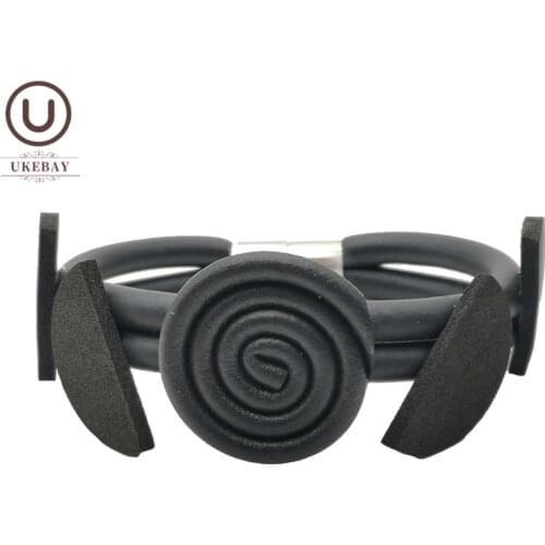 UKEBAY Gothic Handmade Jewelry Bracelet Women Rubber Bangles Vintage Accessories Black Chain Ethnic Bracelet Wholesale Bangles