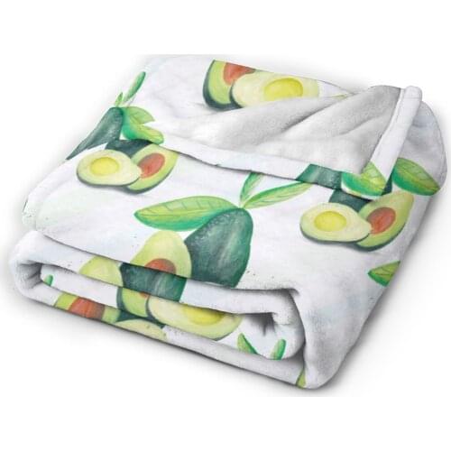 Unique Blanket to Family Friends Avocado With Leaves Durable Super Soft Comfortable for Home Gift Blanket